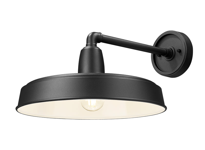 RLM 1 Light 14" Outdoor Wall Light, 9.5" Tall in Sand Black