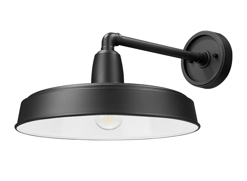 RLM 1 Light 14" Outdoor Wall Light, 9.5" Tall in Sand Black