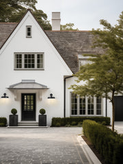 RLM 1 Light 14" Outdoor Wall Light, 9.5" Tall in Sand Black in a room setting