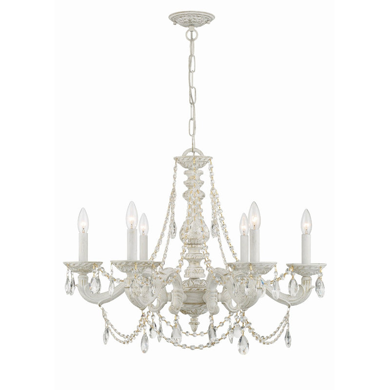Paris Market 6 Light 28" Chandelier in Antique White