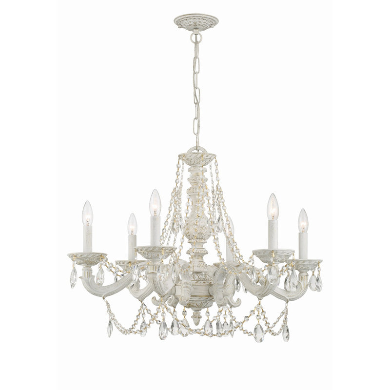 Paris Market 6 Light 28" Chandelier in Antique White