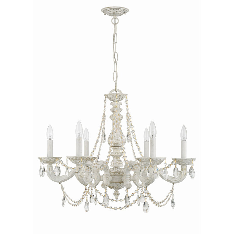 Paris Market 6 Light 28" Chandelier in Antique White