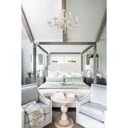 Paris Market 6 Light 28" Chandelier in Antique White in a room setting