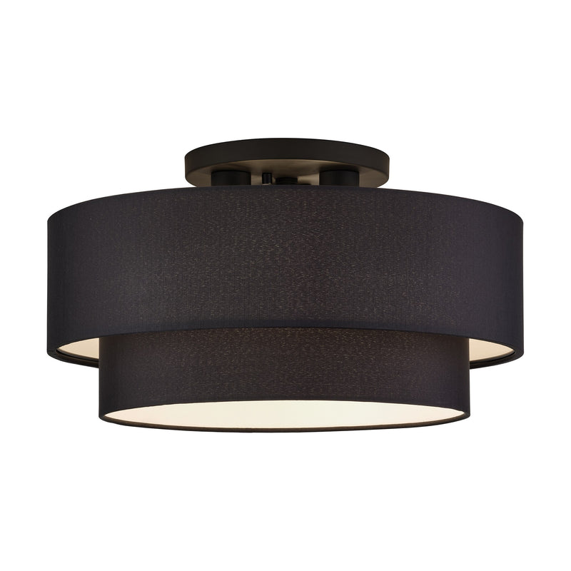 Bainbridge 3-Light 18" Semi-Flush Mount in Black