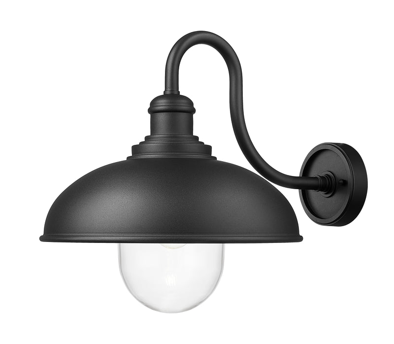 RLM 1 Light 14" Outdoor Wall Light, 15.5" Tall in Sand Black