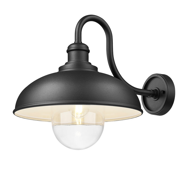 RLM 1 Light 14" Outdoor Wall Light, 15.5" Tall in Sand Black