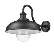 RLM 1 Light 14" Outdoor Wall Light, 15.5" Tall in Sand Black