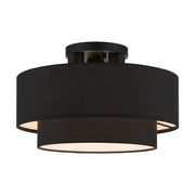 Bainbridge 3-Light 15" Tiered Semi-Flush Mount in Black