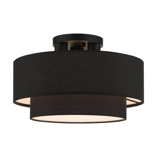 Bainbridge 3-Light 15" Tiered Semi-Flush Mount in Black