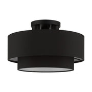 Bainbridge 3-Light 15" Tiered Semi-Flush Mount in Black