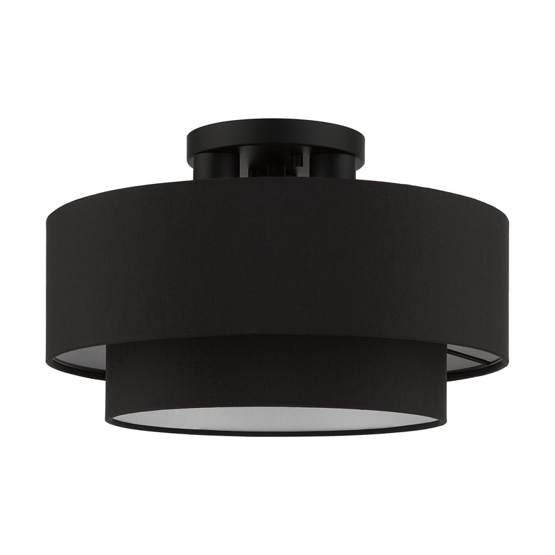Bainbridge 3-Light 15" Tiered Semi-Flush Mount in Black