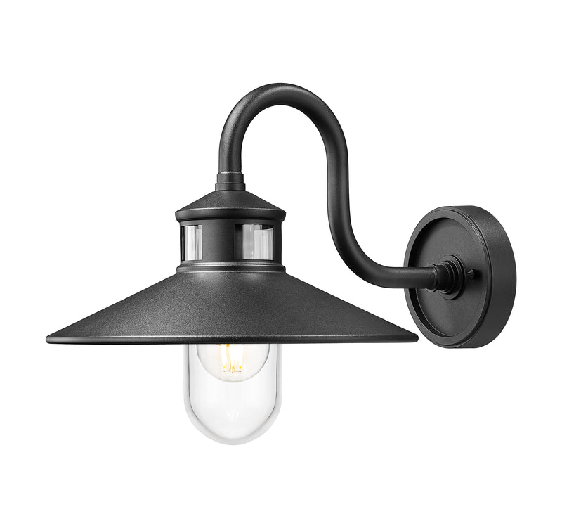 RLM 1 Light 12" Outdoor Wall Light, 11.75" Tall in Sand Black