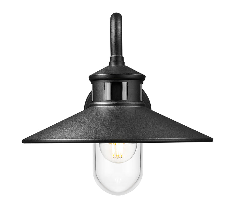 RLM 1 Light 12" Outdoor Wall Light, 11.75" Tall in Sand Black