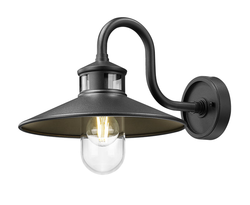RLM 1 Light 12" Outdoor Wall Light, 11.75" Tall in Sand Black