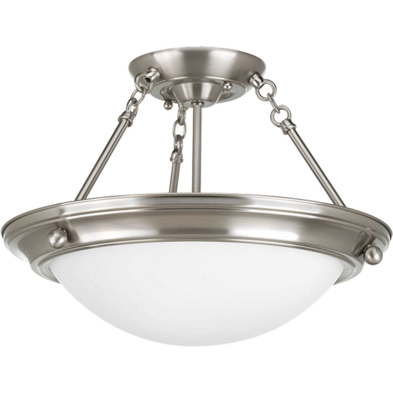 Eclipse Two Light Semi-Flush Mount in Brushed Nickel