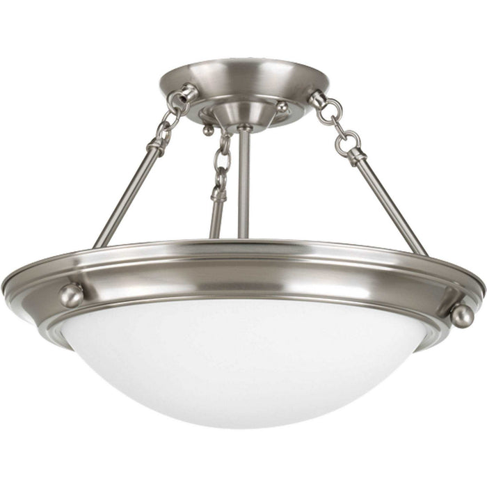 Eclipse Two Light Semi-Flush Mount in Brushed Nickel