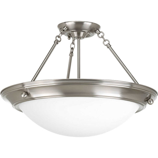 Eclipse Three Light Semi-Flush Mount in Brushed Nickel