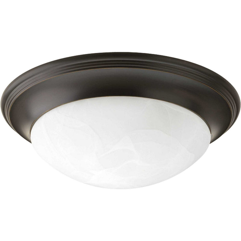 Alabaster Glass 11.5" Flush Mount in Antique Bronze