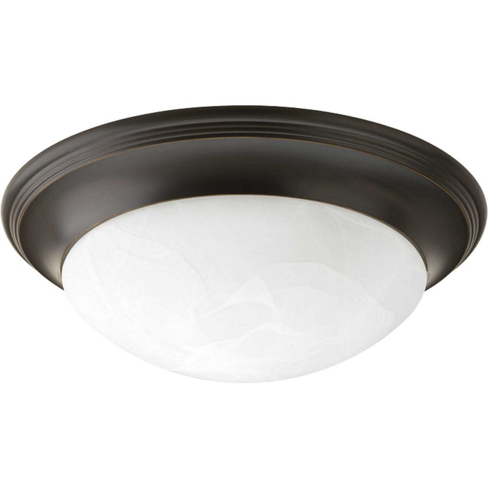 Alabaster Glass One Light Flush Mount in Antique Bronze