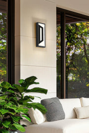 Banff 2 Light 5" Outdoor Wall Light in Sand Black in a room setting