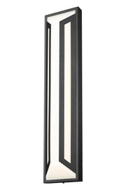 Banff 2 Light 6" Outdoor Wall Light, 28" Tall in Sand Black