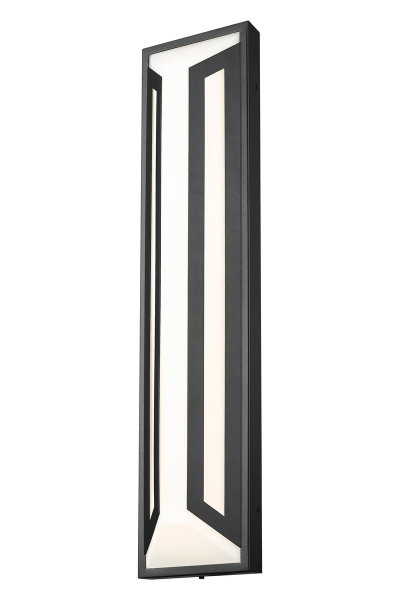 Banff 2 Light 6" Outdoor Wall Light, 28" Tall in Sand Black
