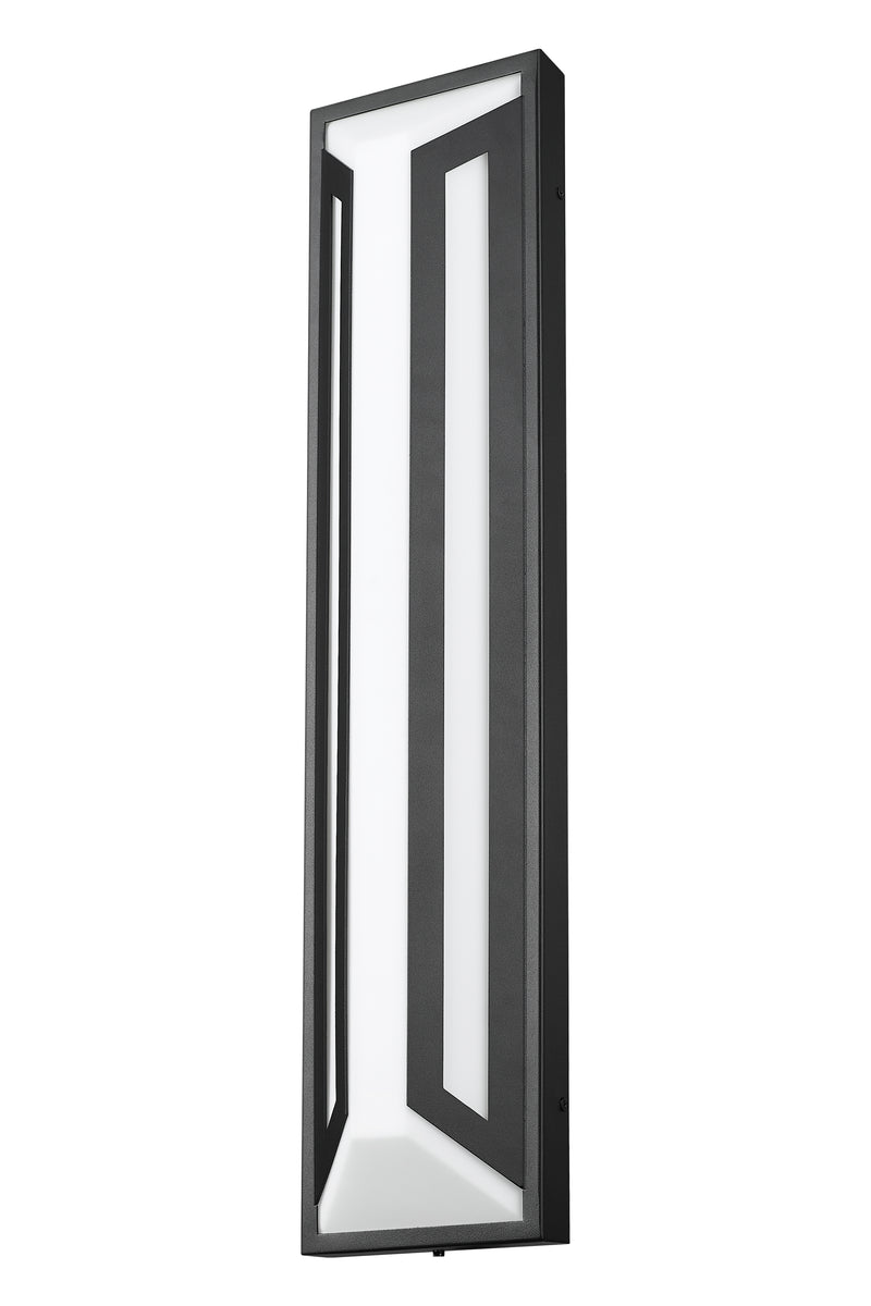 Banff 2 Light 6" Outdoor Wall Light, 28" Tall in Sand Black