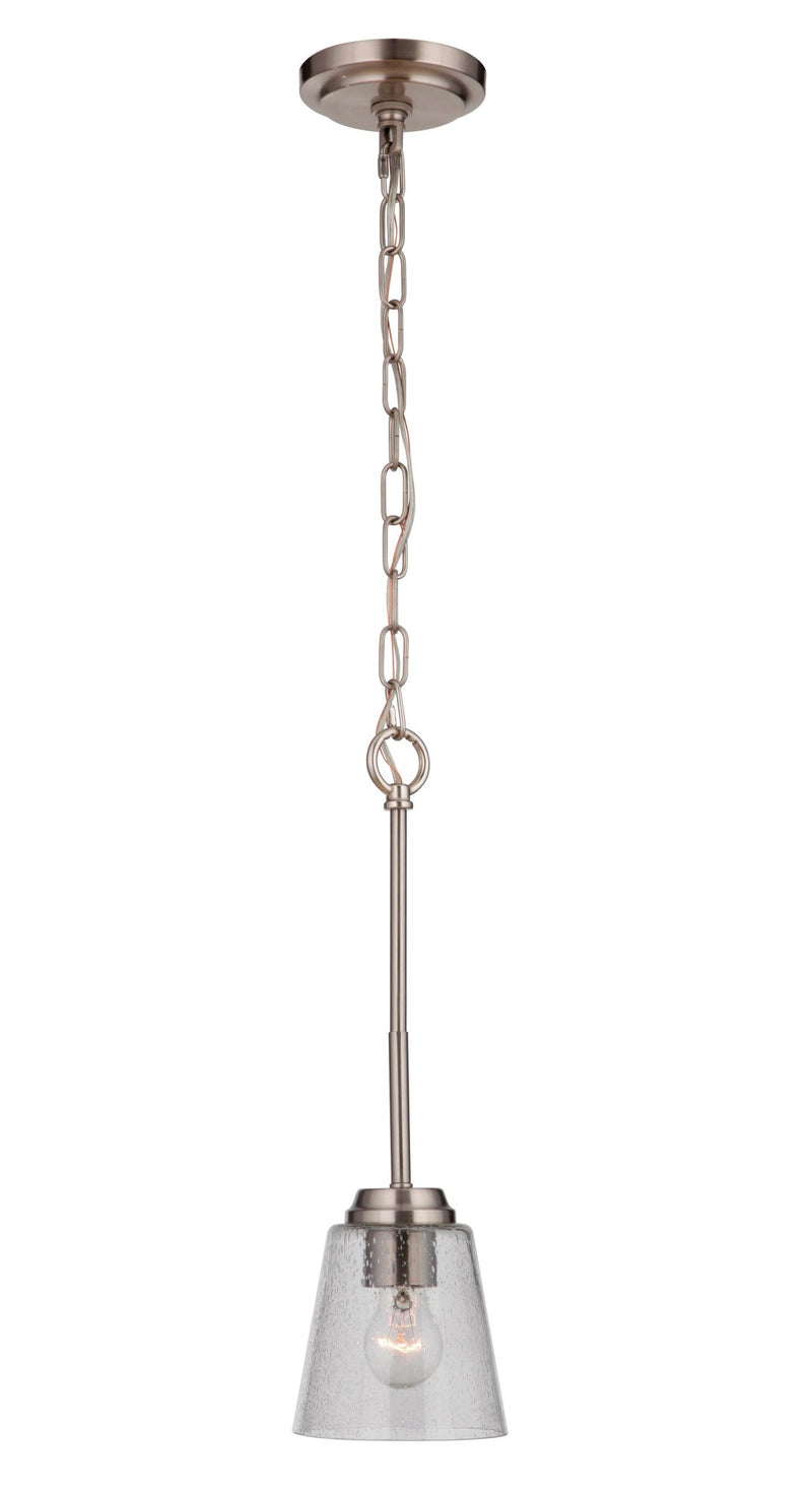 Tyler 1 Light 5.5" Mini Pendant in Brushed Polished Nickel