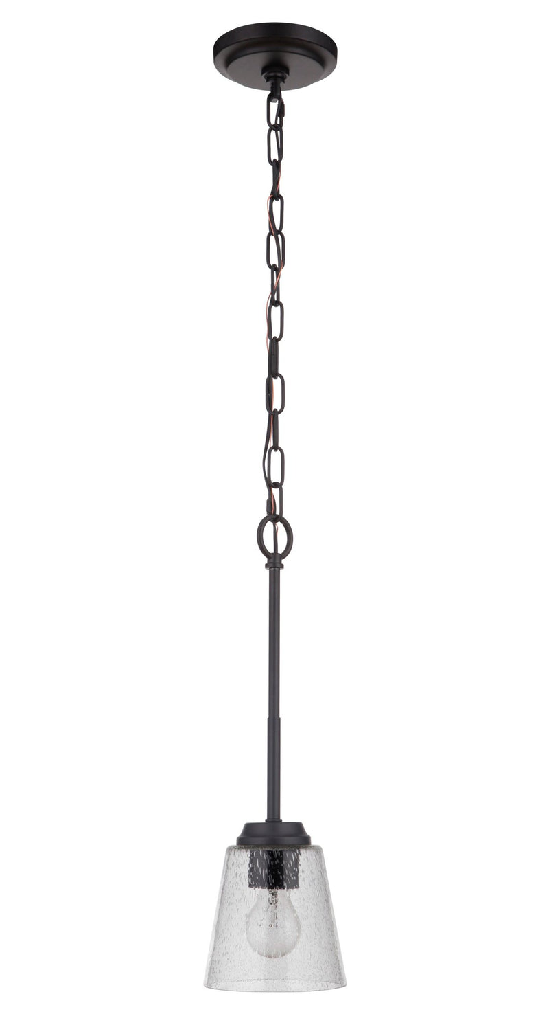 Tyler 1 Light 5.5" Mini Pendant in Flat Black