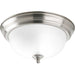 Dome Glass - Etched One Light Flush Mount in Brushed Nickel