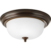 Dome Glass - Etched Two Light Flush Mount in Antique Bronze