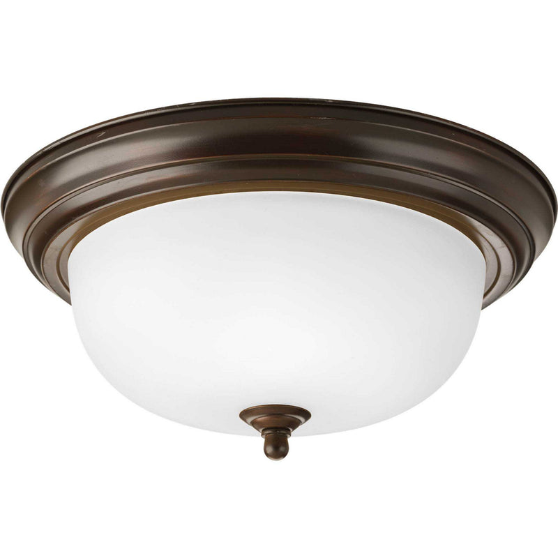 Dome Glass - Etched Two Light Flush Mount in Antique Bronze