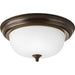 Dome Glass - Etched Two Light Flush Mount in Antique Bronze