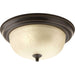 Dome Glass - Etched Two Light Flush Mount in Antique Bronze
