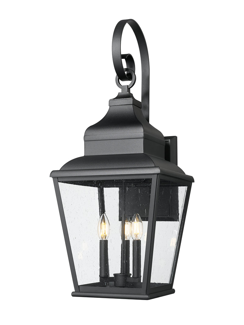 Raphael 3 Light 12" Outdoor Wall Light in Sand Black