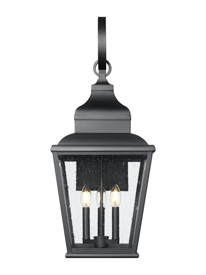 Raphael 3 Light 12" Outdoor Wall Light in Sand Black