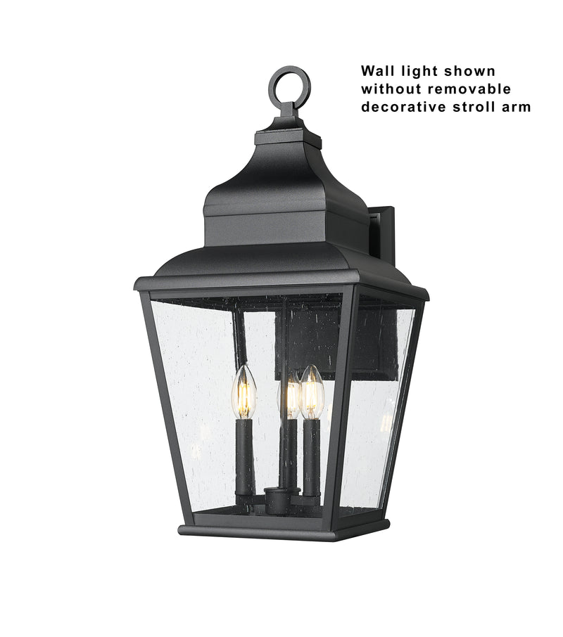 Raphael 3 Light 12" Outdoor Wall Light in Sand Black