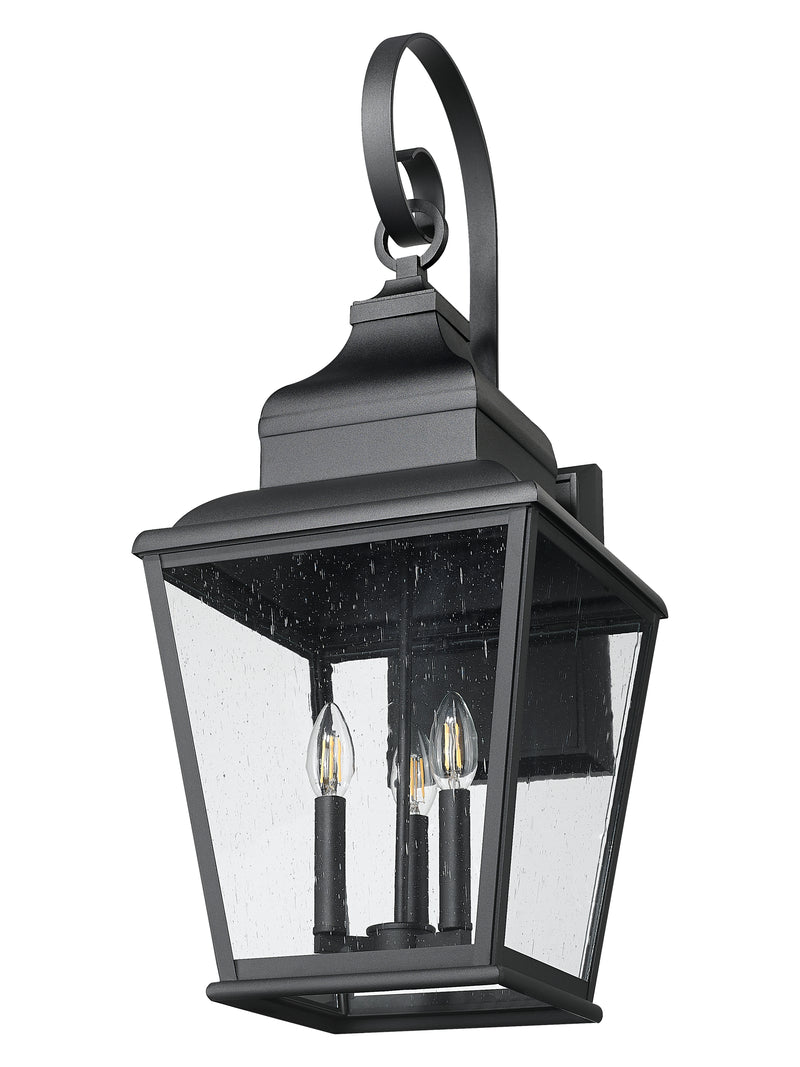 Raphael 3 Light 12" Outdoor Wall Light in Sand Black