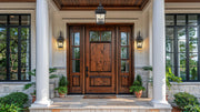Raphael 3 Light 12" Outdoor Wall Light in Sand Black in a room setting