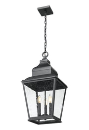Raphael 3 Light 12" Outdoor Chain Mount Ceiling Fixture in Sand Black