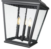Raphael 3 Light 12" Outdoor Chain Mount Ceiling Fixture in Sand Black