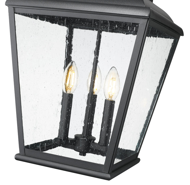 Raphael 3 Light 12" Outdoor Chain Mount Ceiling Fixture in Sand Black