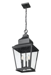Raphael 3 Light 12" Outdoor Chain Mount Ceiling Fixture in Sand Black