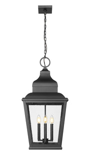 Raphael 4 Light 14" Outdoor Chain Mount Ceiling Fixture in Sand Black