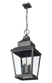 Raphael 4 Light 14" Outdoor Chain Mount Ceiling Fixture in Sand Black