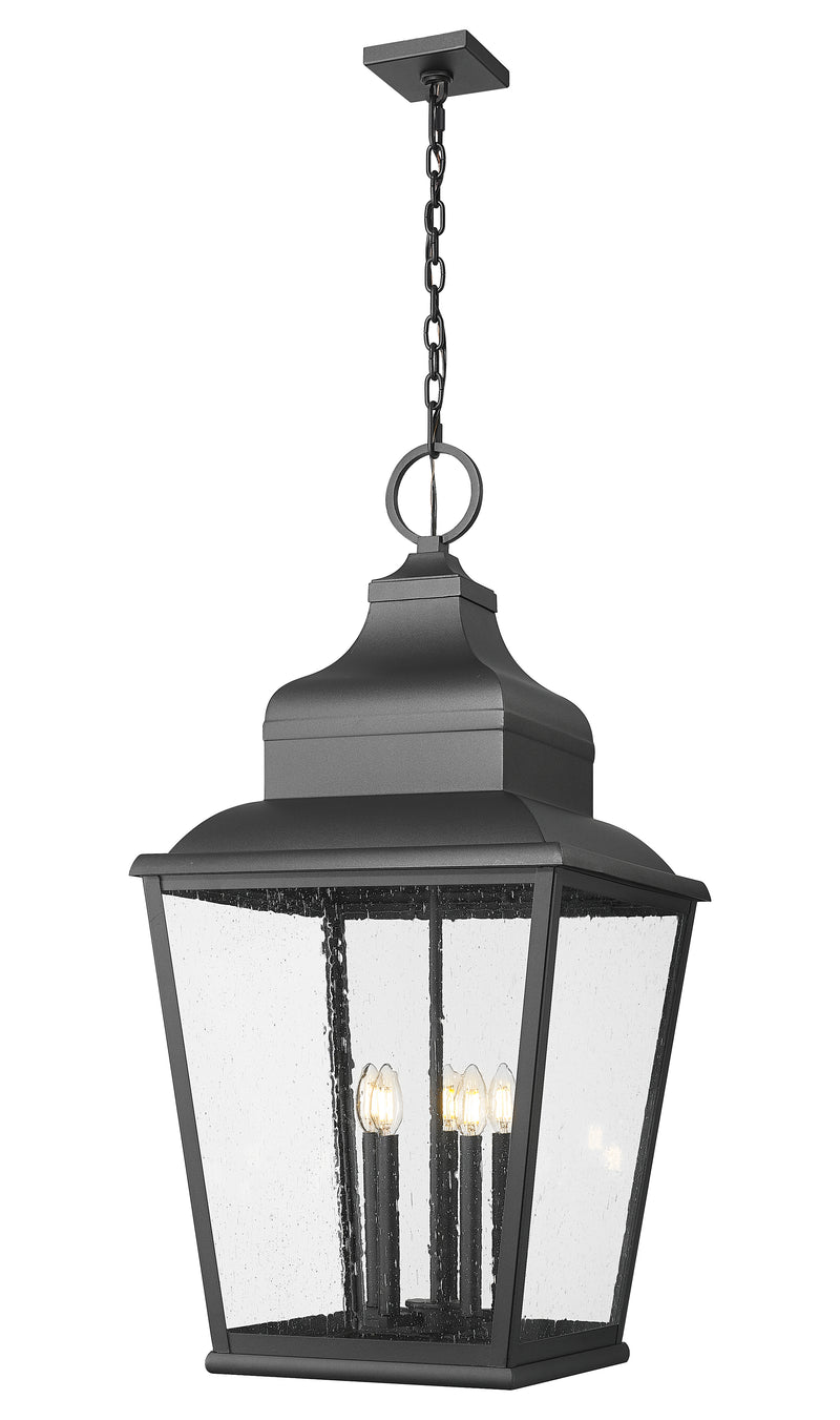 Raphael 5 Light 18" Outdoor Chain Mount Ceiling Fixture in Sand Black