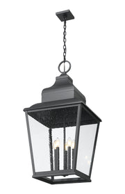 Raphael 5 Light 18" Outdoor Chain Mount Ceiling Fixture in Sand Black