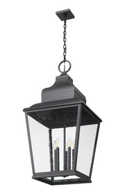 Raphael 5 Light 18" Outdoor Chain Mount Ceiling Fixture in Sand Black
