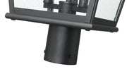 Raphael 3 Light 12" Outdoor Post Mount Fixture in Sand Black, Post Top Only, Round Fitter