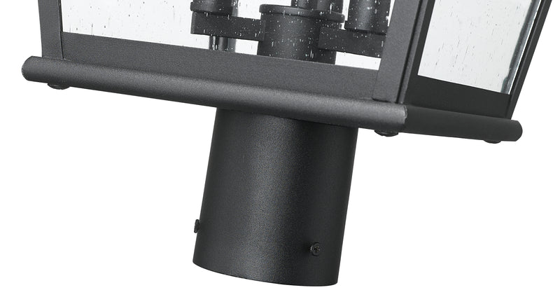 Raphael 3 Light 12" Outdoor Post Mount Fixture in Sand Black, Post Top Only, Round Fitter